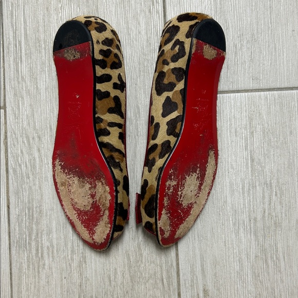Christian Louboutin Red and Leopard Print Flats    Size 10 - Picture 6 of 13